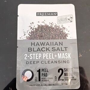 FREEMAN HAWAIIAN BLACK SALT- 2-STEP PEEL+MASK-DEEP CLEANSING- 0.2 fl oz/6 ml-NEW